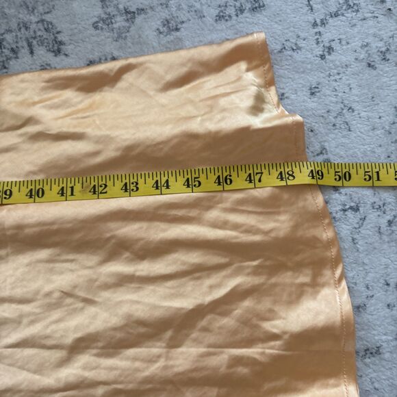 Lulus Incredible Love Light Orange Satin Cowl Back Midi Slip Dress Size Large - Picture 9 of 9